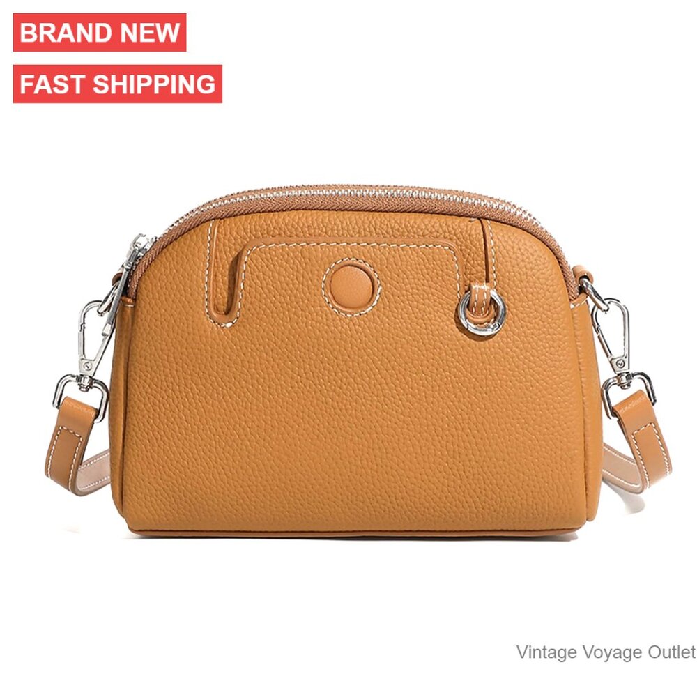 Genuine Leather Mini Crossbody Bag Adjustable Strap Women's Purse